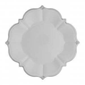 8 Gray With Silver Border Lunch Plates