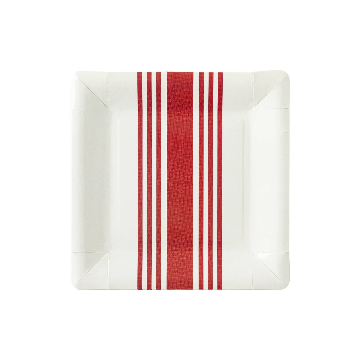 Red Ticking Stripe Plates