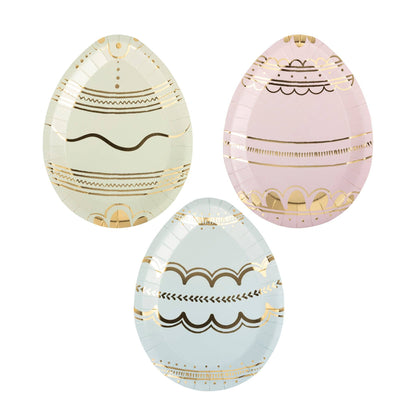 Pastel and Gold Easter Egg Plates