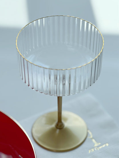 Clear Sleek Square Plastic Coup Glass- 9 ounce