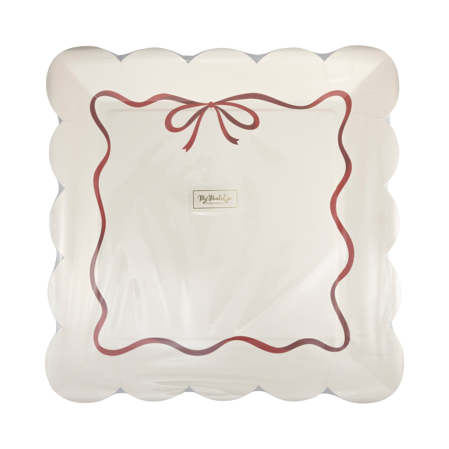 Red Bow Christmas Party Plates