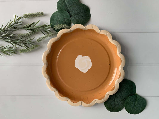 Pumpkin Pie Dessert Plates - Paper with Gold Foil Detail