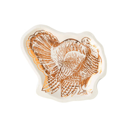 Turkey Appetizer and Dessert Plates - Elegant Copper Foil