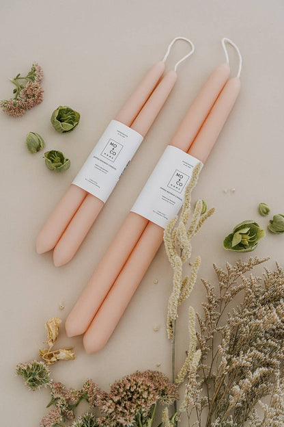 Blush Taper 10 in 100% Beeswax