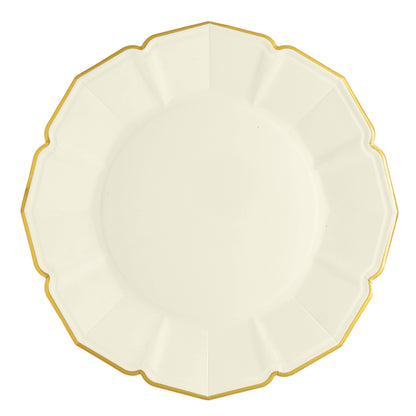 Cream Scalloped Paper Dinner Plates
