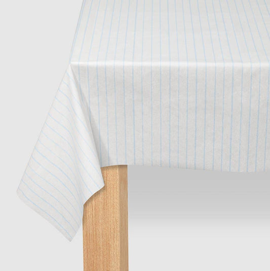 Pale Blue Stripe Paper Tablecloth