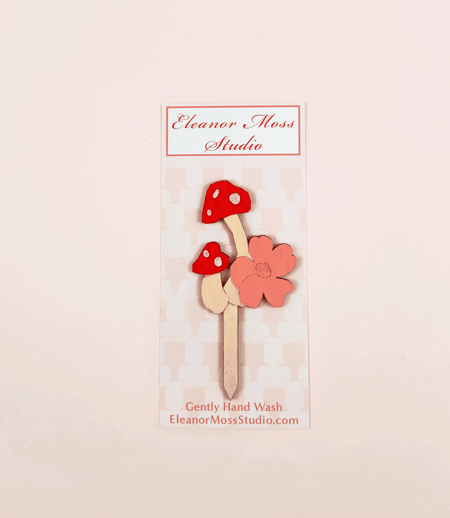 Red Mushroom and Flower Cake Topper