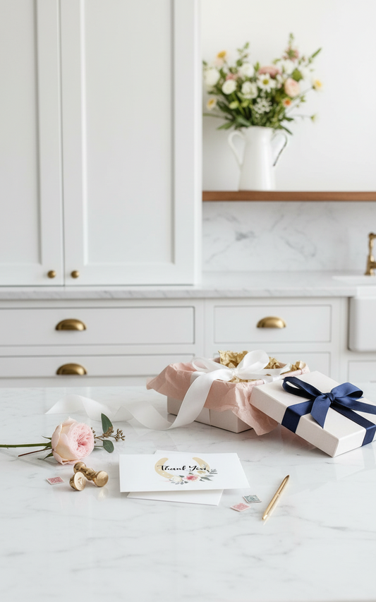 Derby Thank You Notes Printed - Blush & Gold Floral