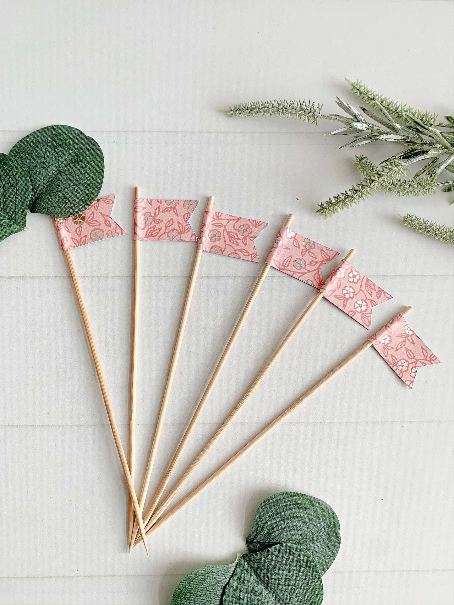 Pink and Silver Flower Charcuterie Pick