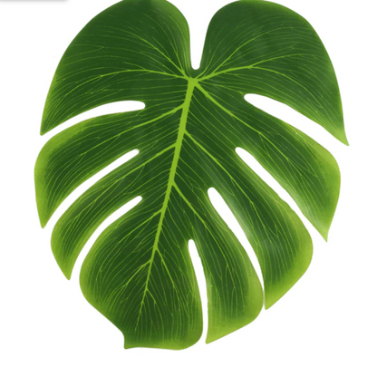 Artificial Monstera Leaf - Tropical Palm Leaf Decoration for Safari & Tropical Parties (13.5")