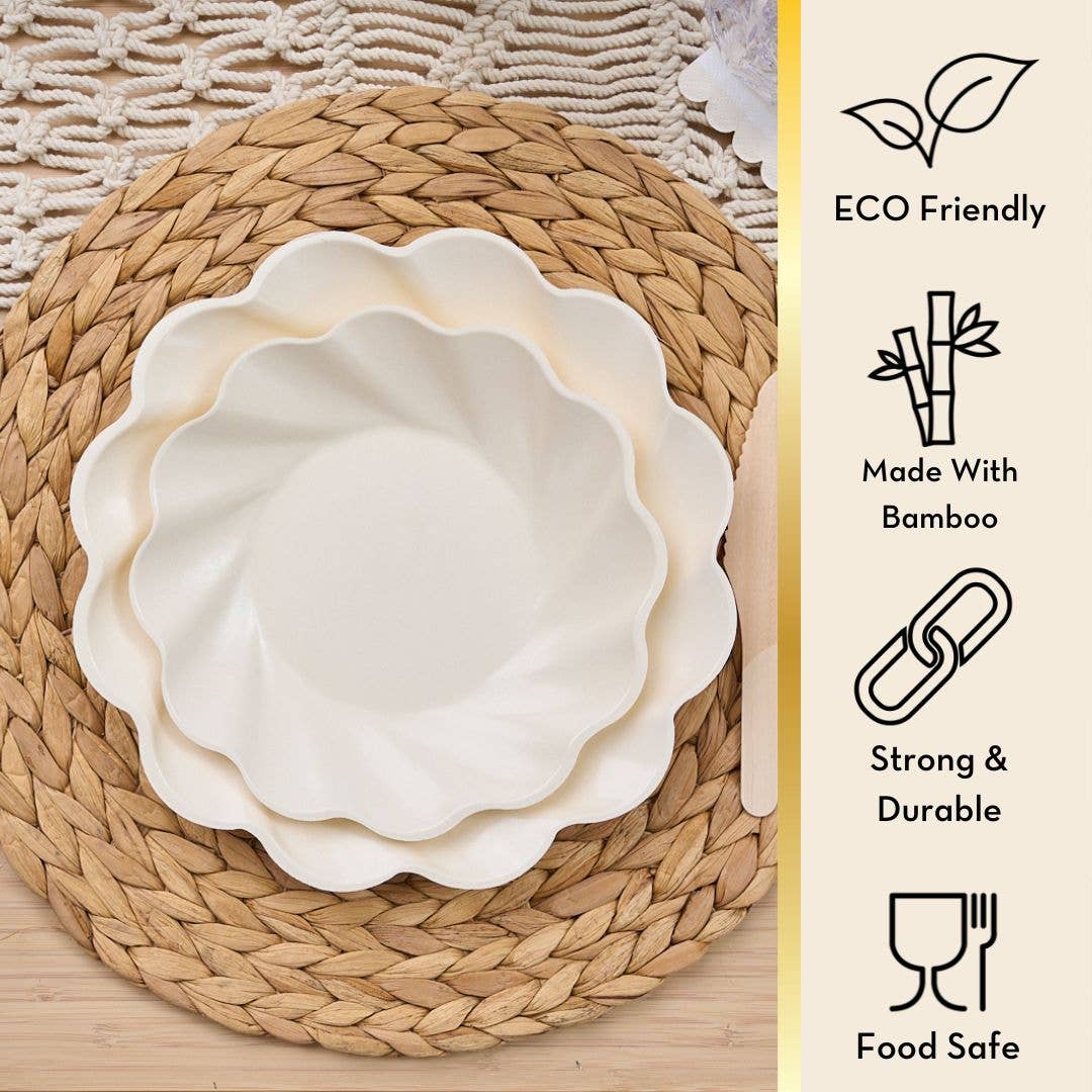 Extra Large Cream Compostable Dinner Plate