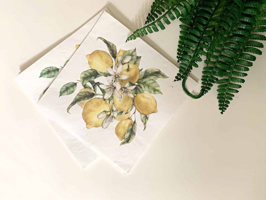 Lemon Floral Luncheon Napkin