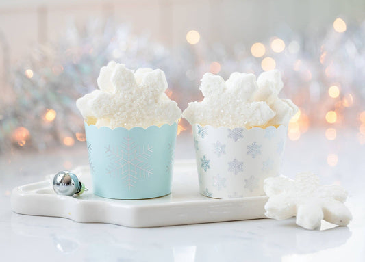 Silver Snowflakes Baking Cups