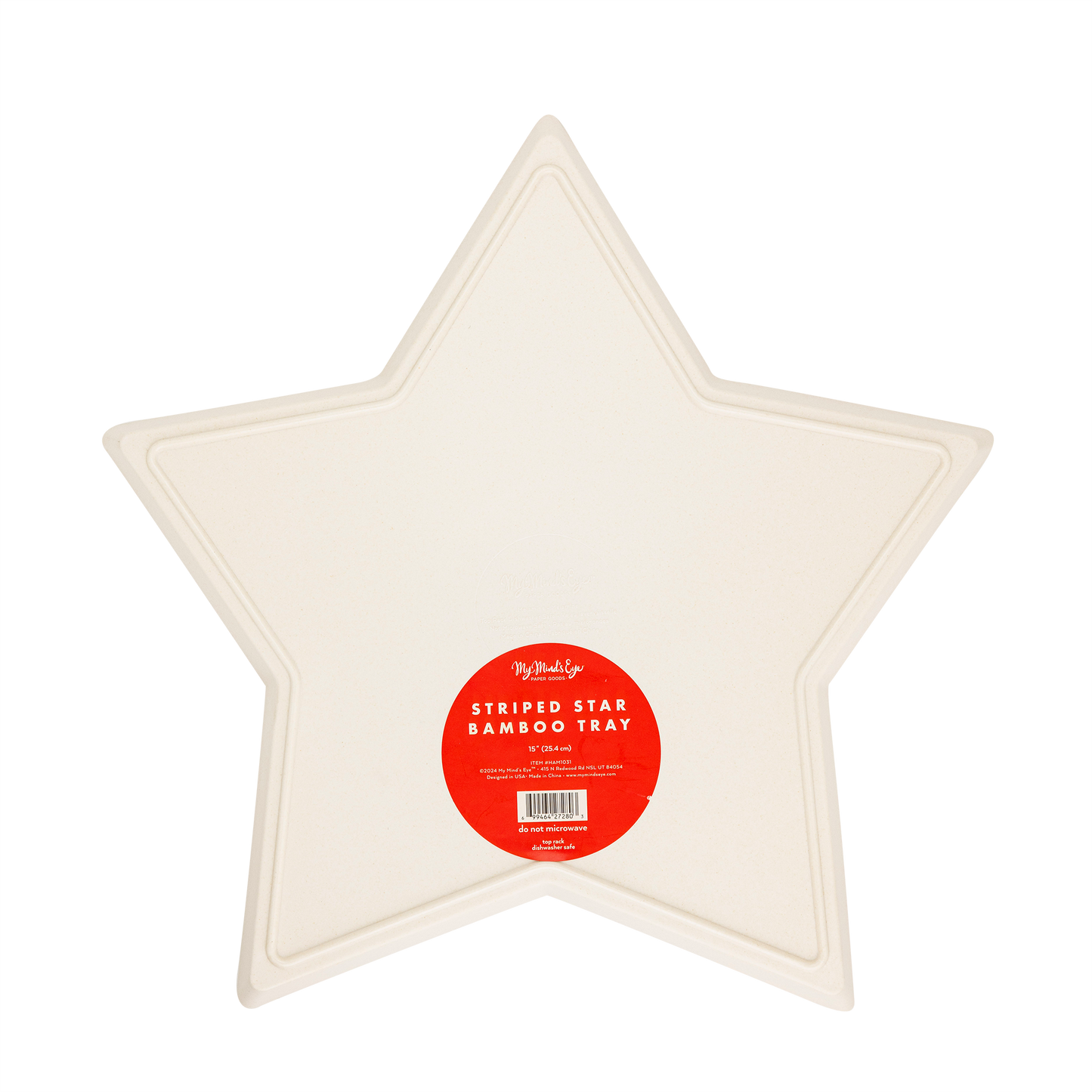 Star Shaped Red Stripe Reusable Bamboo Tray