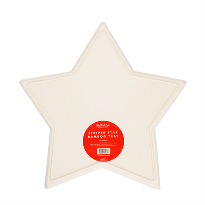Star Shaped Red Stripe Reusable Bamboo Tray