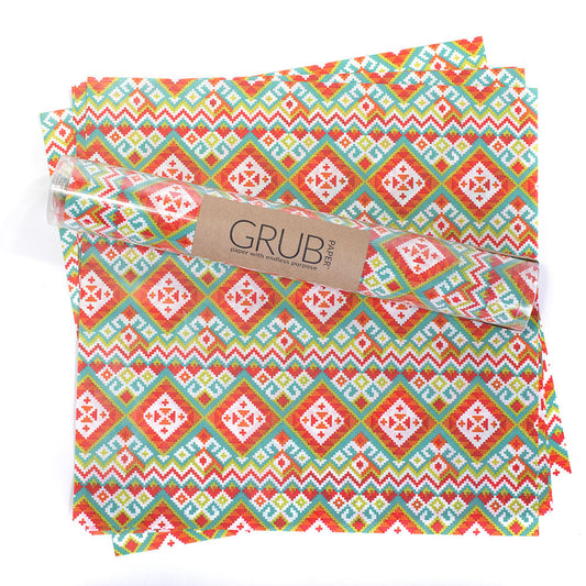 Grub Paper Fiesta Pattern - Taco Bar Cinco de Mayo Final Fiesta Party Food Tray Liners