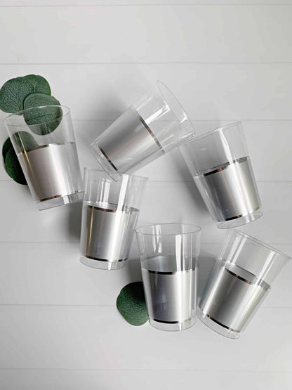 Silver Plastic Cups | 10 Cups
