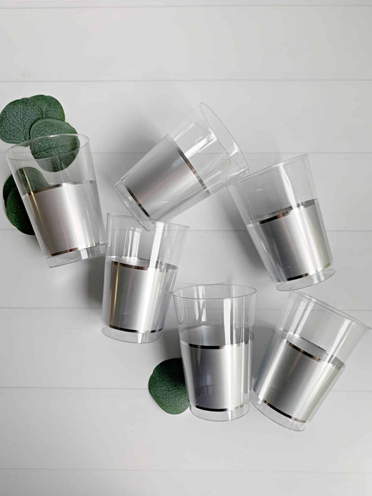 Silver Plastic Cups | 10 Cups