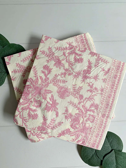 Pink Toile Luncheon Napkins