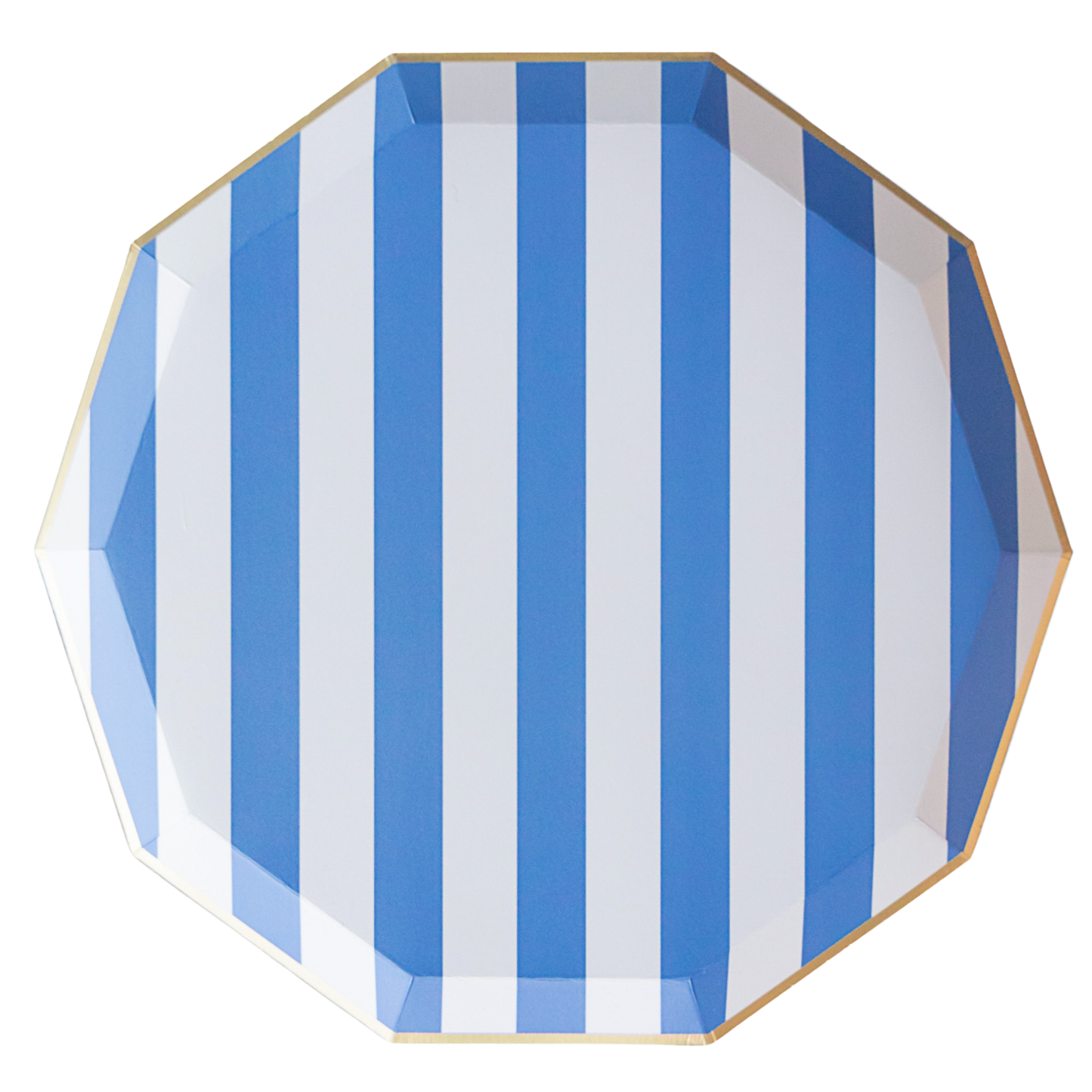 Periwinkle Blue Cabana Striped Paper Plates