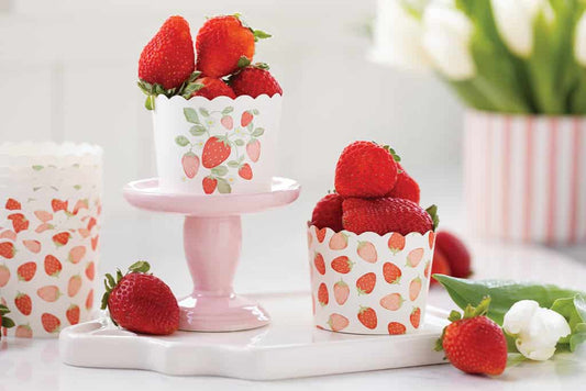 Introducing our delightful Watercolor Strawberry Baking Cups! These brand new food cups are not only perfect for baking cupcakes right in the oven but offer endless possibilities for creative and fun uses.