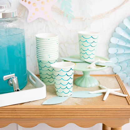Mermaid Party Cups with Fishscales and a Tail
