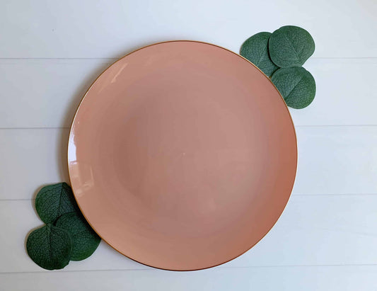Clay with Gold Edge Dinner Plates 10.25"