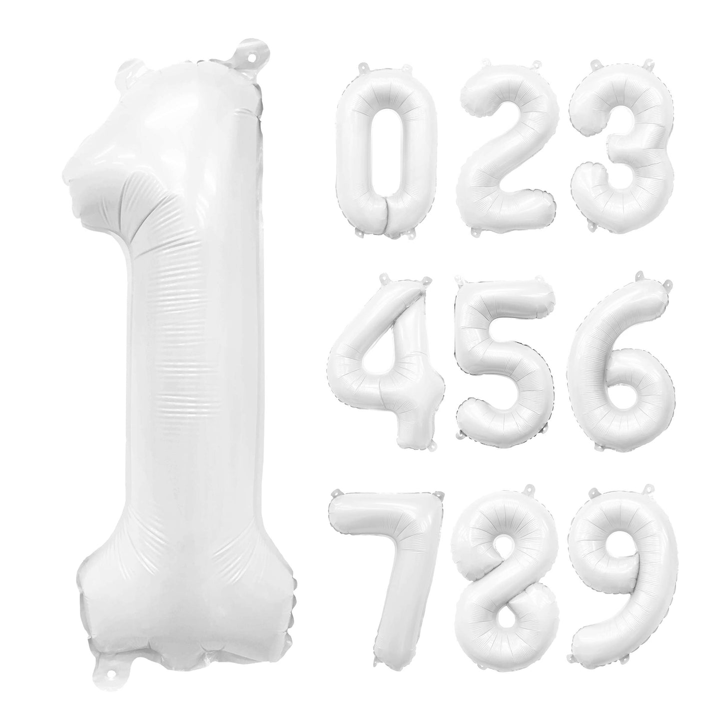 White Mylar Number Balloons (32 Inches): 0