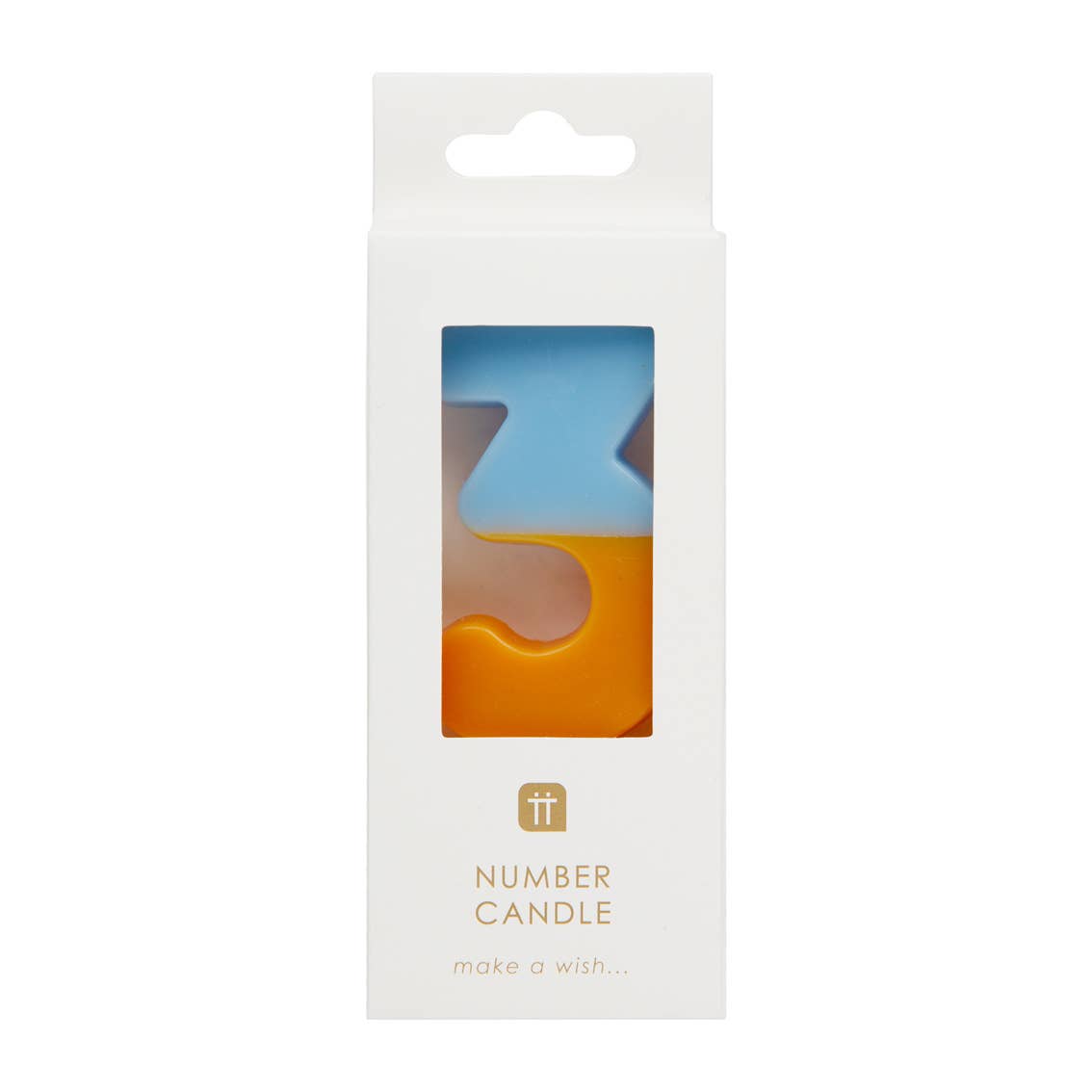 Number 3 Birthday Candle - Orange Third Birthday Cake Topper