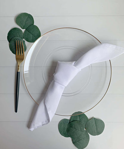 Round Clear with Gold Edge Dinner Plates