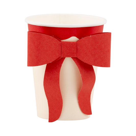 Red Bow Christmas Party Cups
