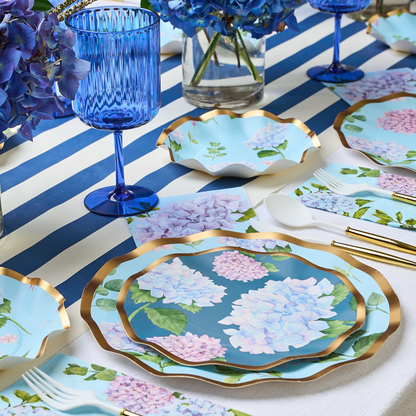 Blue Hydrangea Dessert Plates