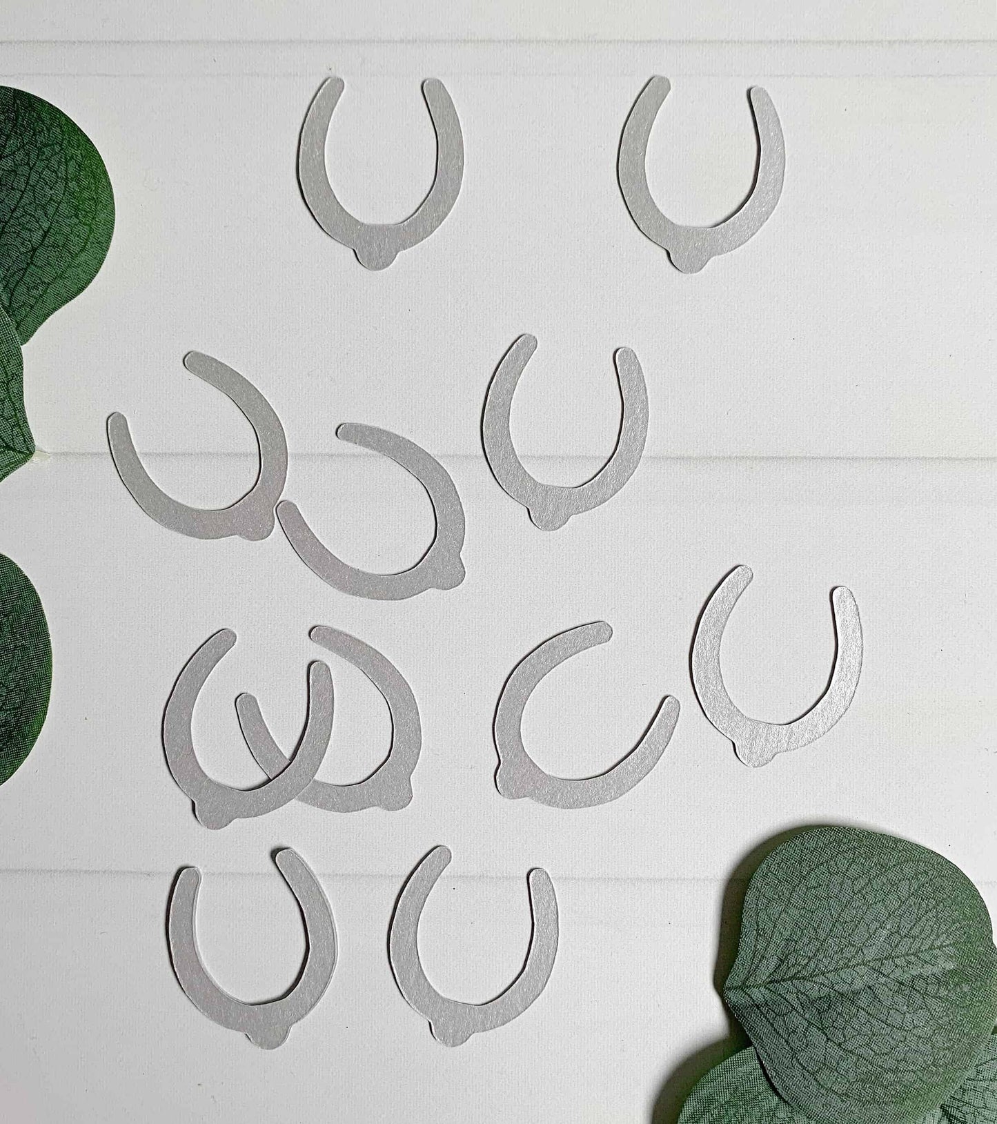 Silver Horseshoe Confetti - Set of 12