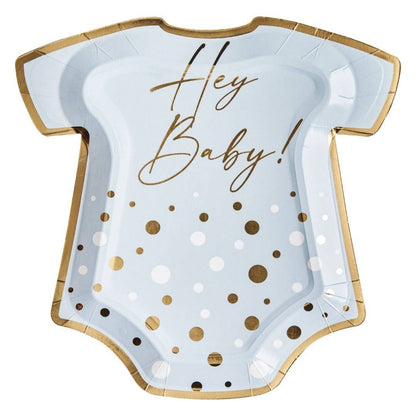 Hey Baby Blue Dessert Plates