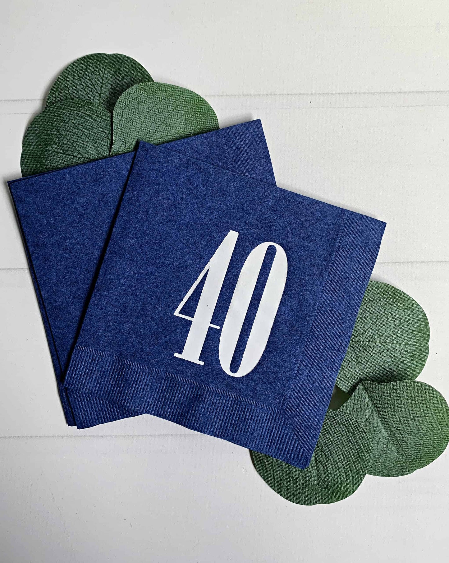 Navy with White 40 Cocktail Napkins