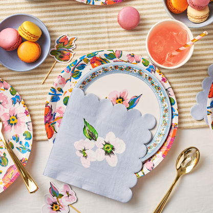 Ice Blue Floral Cocktail Napkins - Vera Bradley