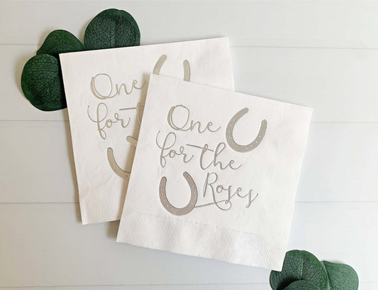 One for the Roses 1st Birthday Luncheon Napkins - Silver