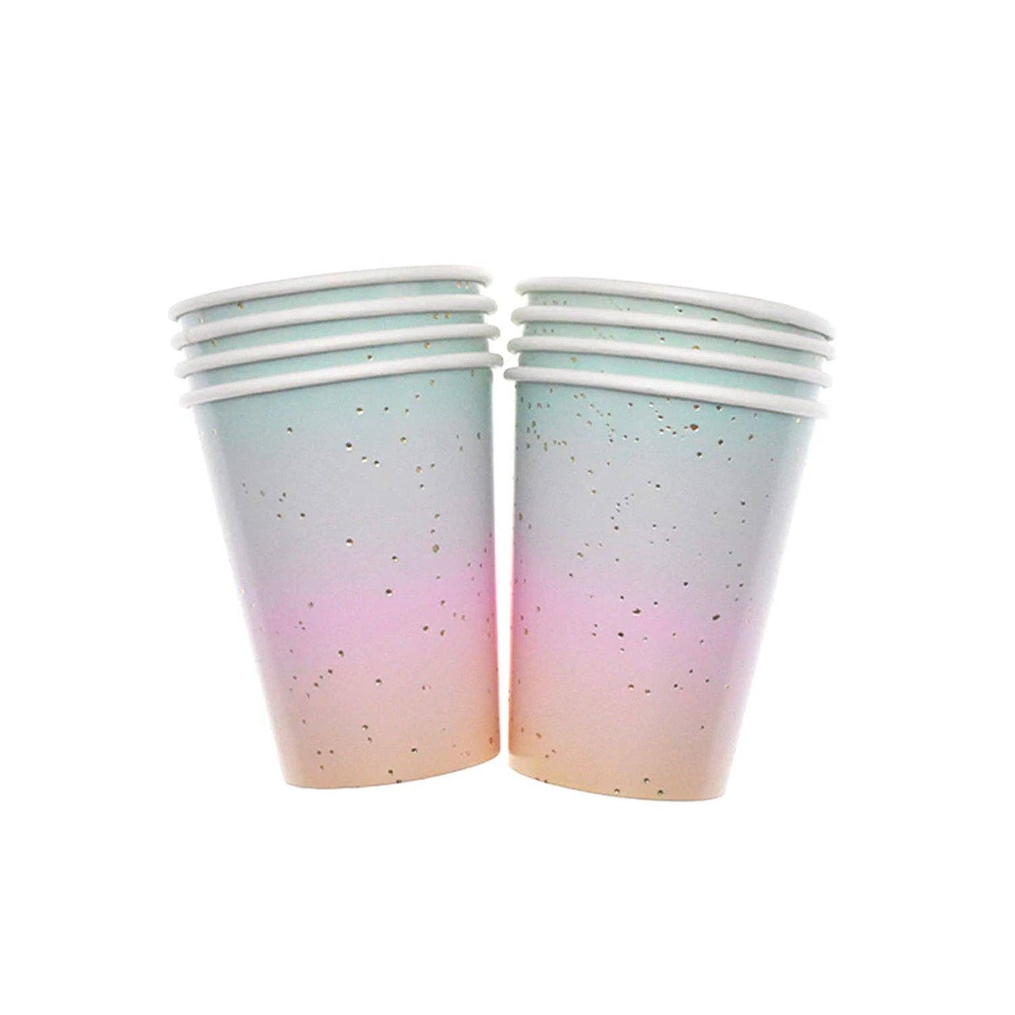 Pastel Rainbow Ombre Paper Cups (Set of 8)