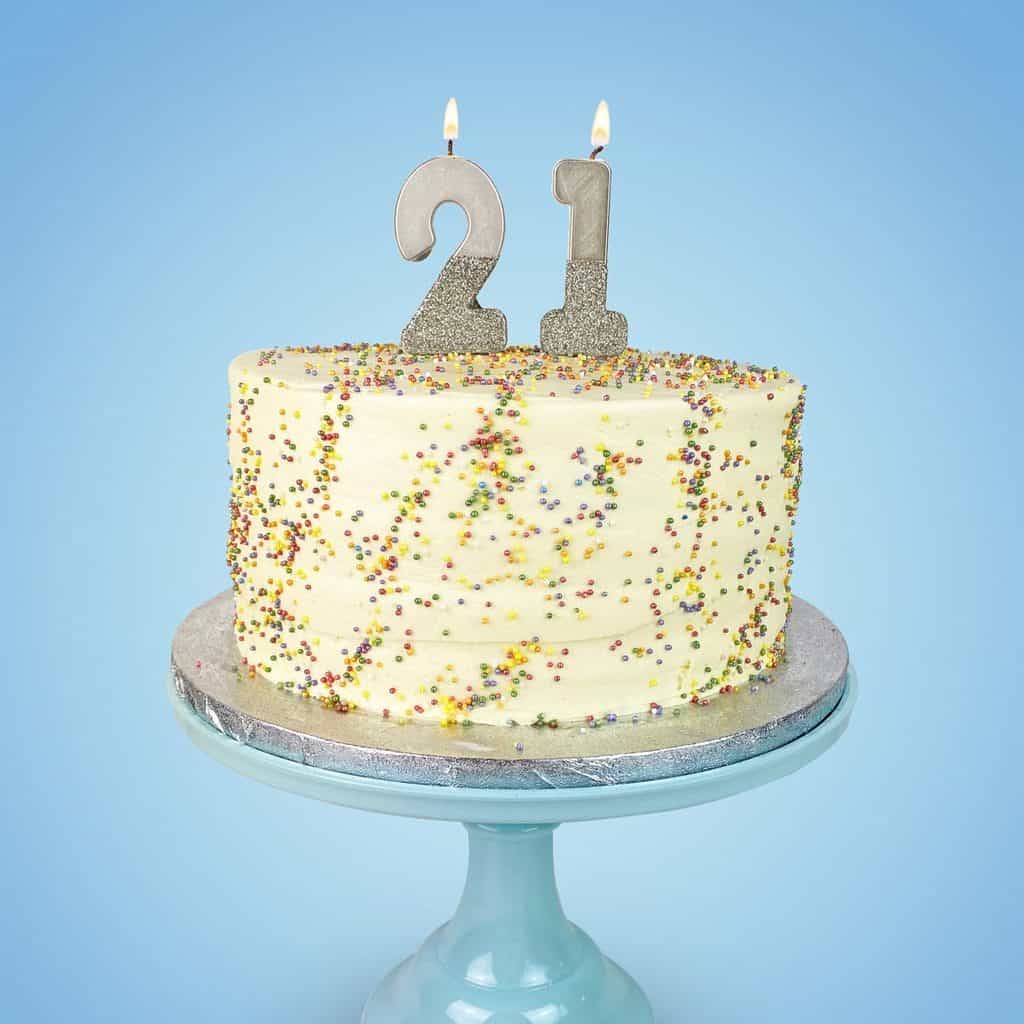 Number 5 Birthday Candle - Silver Glitter | Cake Topper