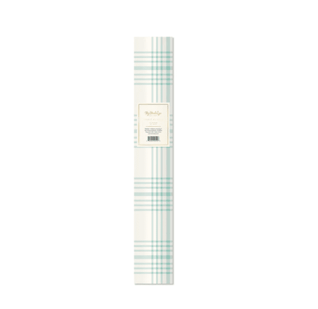Blue Plaid Paper Table Runner
