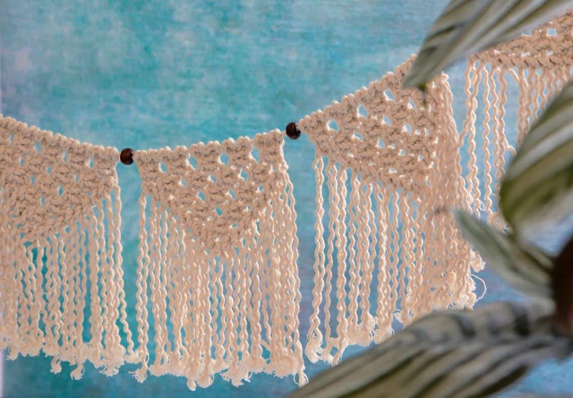 Boho Fiesta Ivory Cream Macrame Garland
