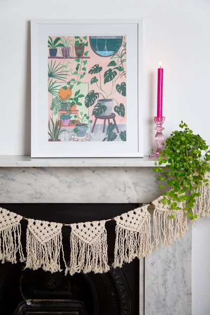 macrame boho garland that is inexpensive and elegant