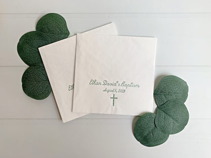 Personalized Baptism, Christening, Confirmation & Memorial Cocktail Napkins