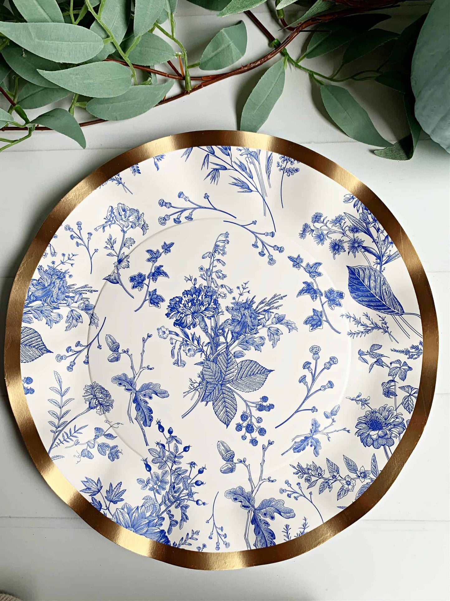 Blue Toile Dinner Plates