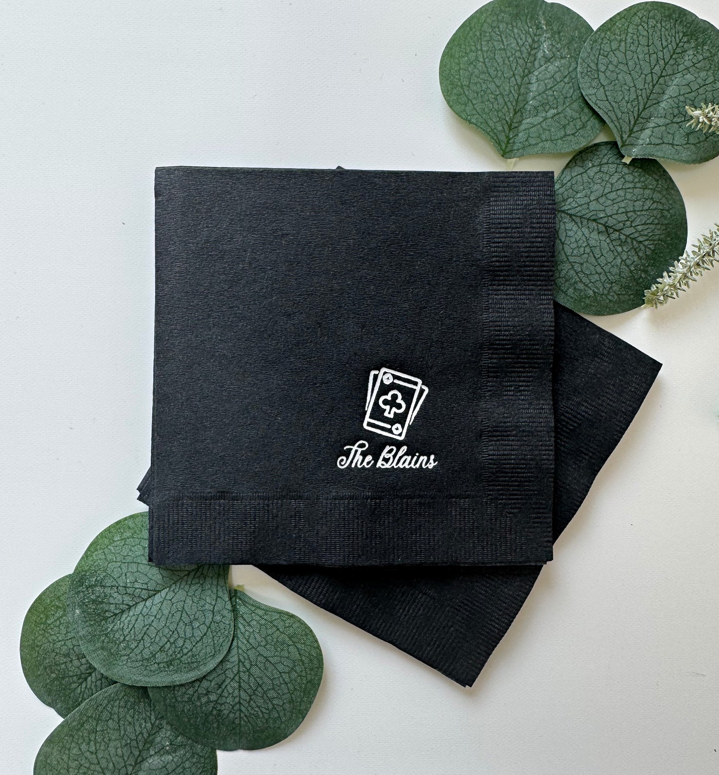Personalized Playing Card Cocktail Napkins – Casino, Queen of Hearts & Game Night