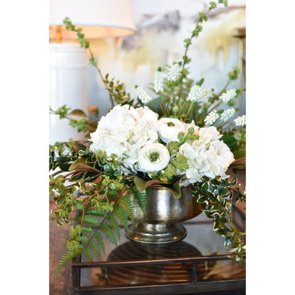 12.5" Faux White Muscari Bush Grape Hyacinth