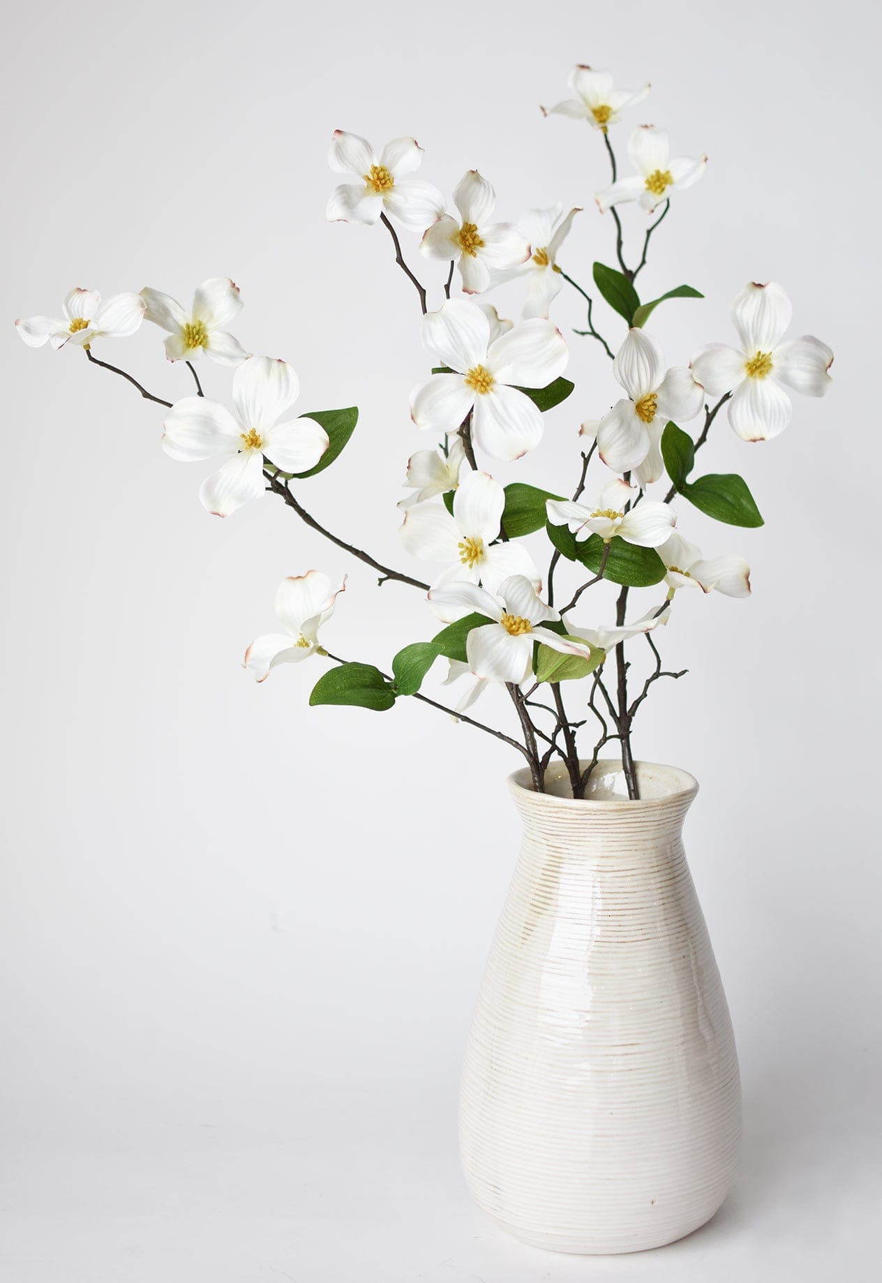 29" Faux Dogwood Branch Stem White