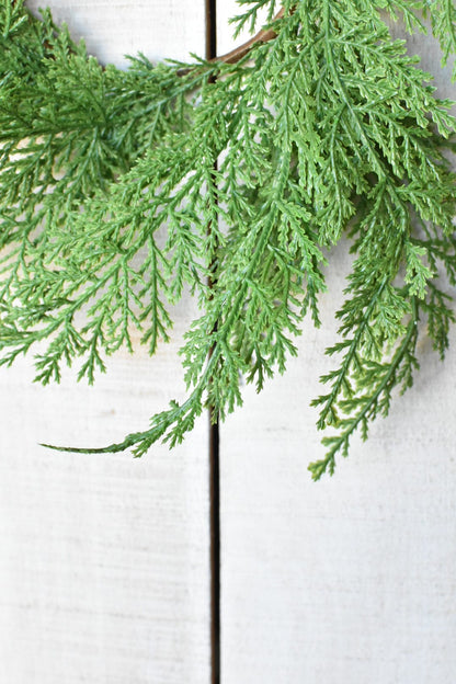 Small Cedar Wreath – 4.5" Candle Ring & Mini Holiday Wreath for Cabinet Doors & Mantels