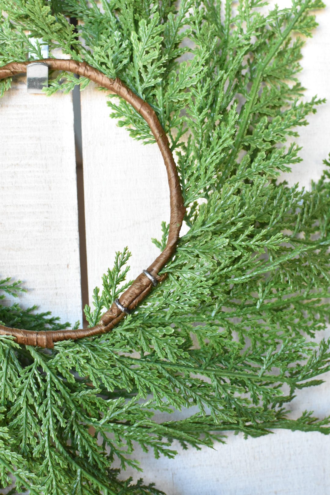 Small Cedar Wreath – 4.5" Candle Ring & Mini Holiday Wreath for Cabinet Doors & Mantels