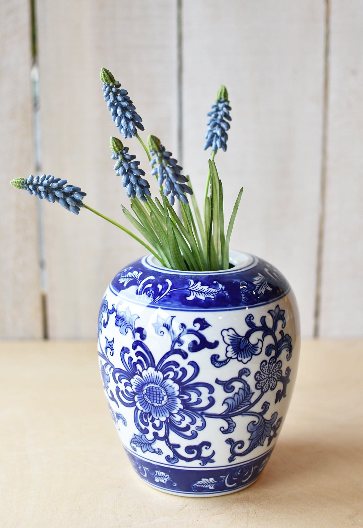 12.5" Faux Blue Muscari Bush Grape Hyacinth